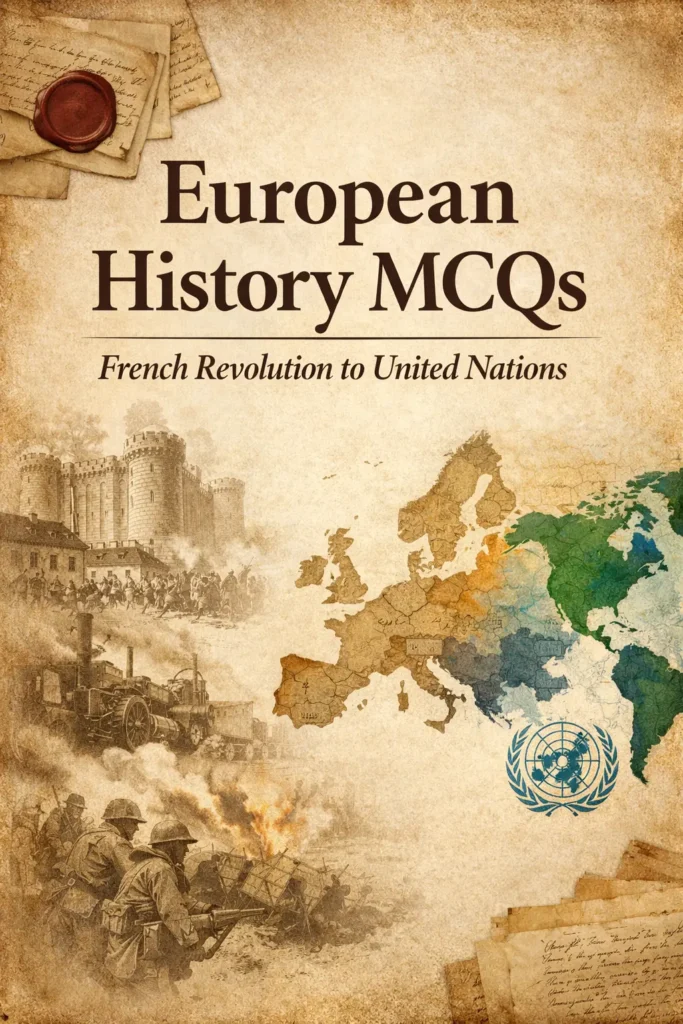 European History MCQs French Revolution to United Nations HP Patwari GK