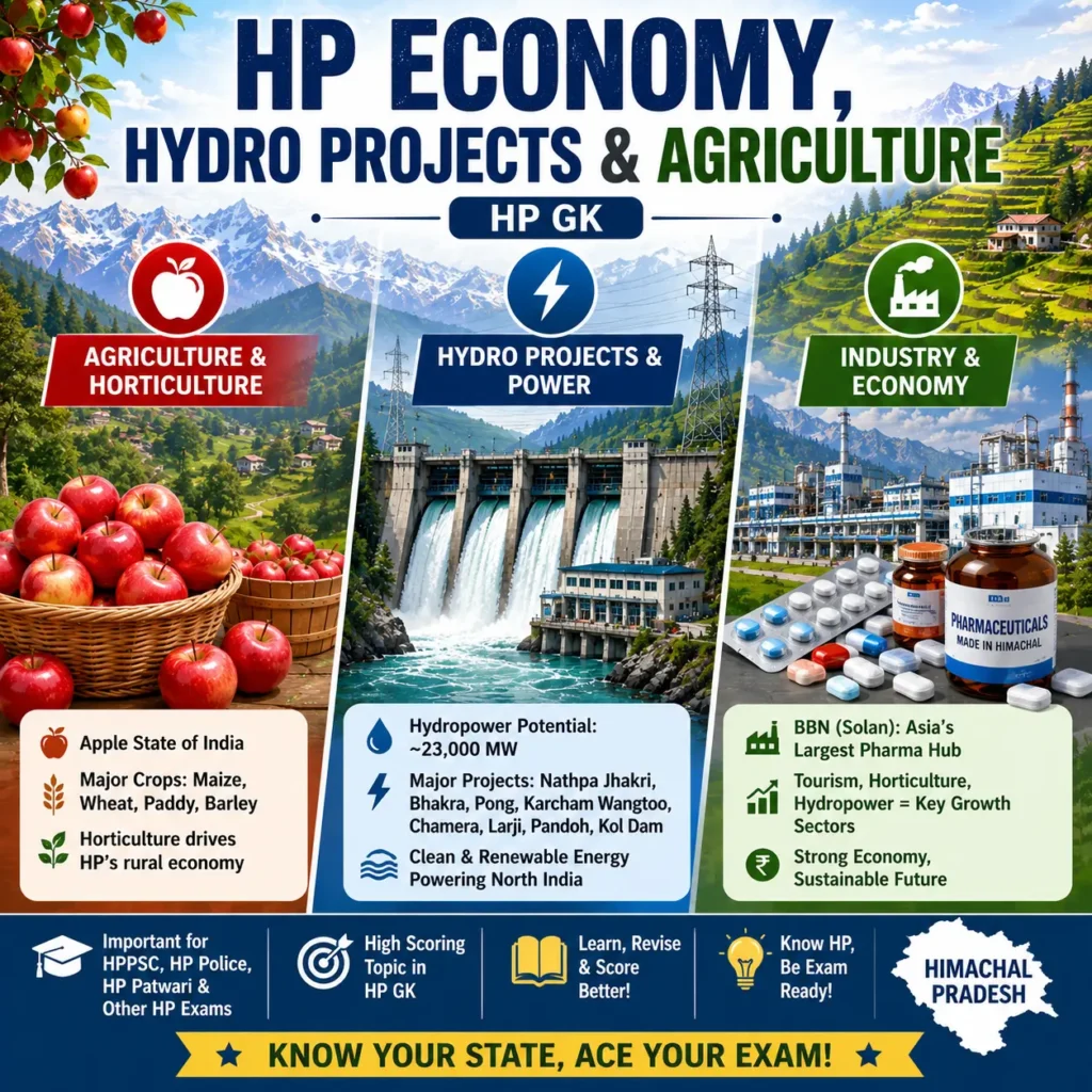 Economy, Hydro Projects & Agriculture of HP