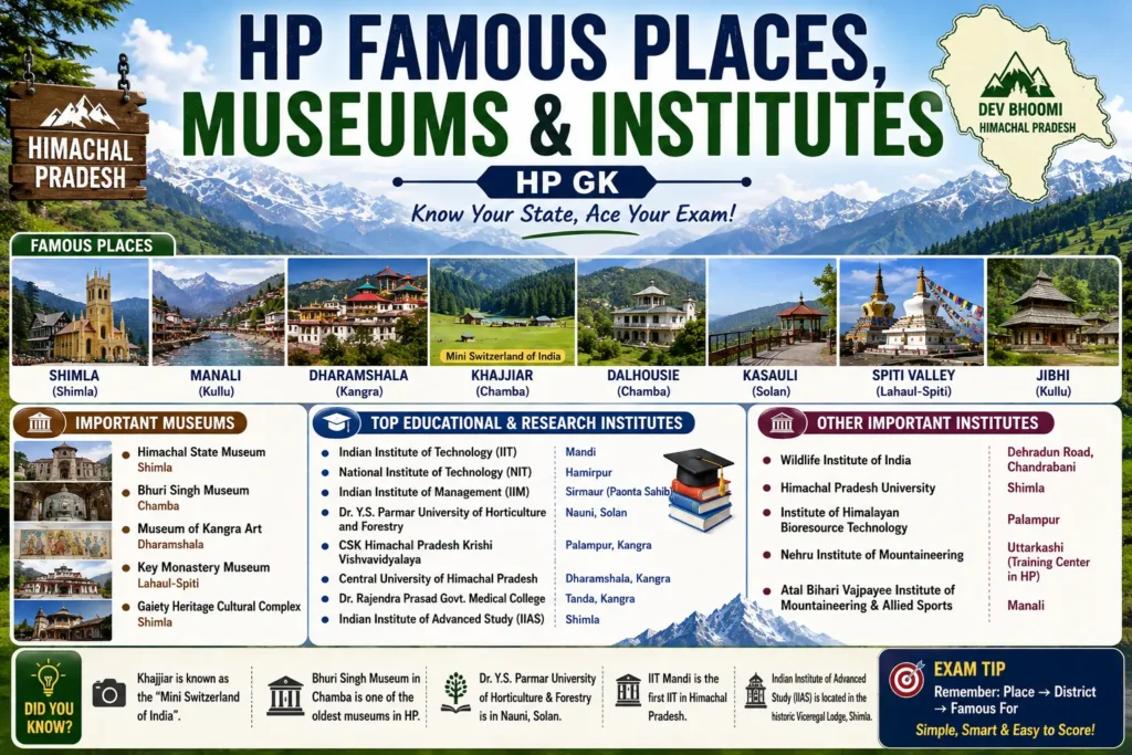 HP Daily GK – Famous Places, Museums & Institutes